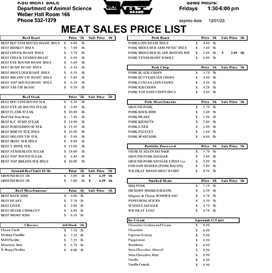 Price List
